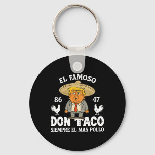 Funny Trump Always Chickens Out Meme Let's Go Taco Keychain