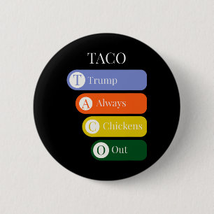 Funny Trump Always Chickens Out Taco Trade  Button