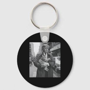 Funny Trump And Cat  Keychain