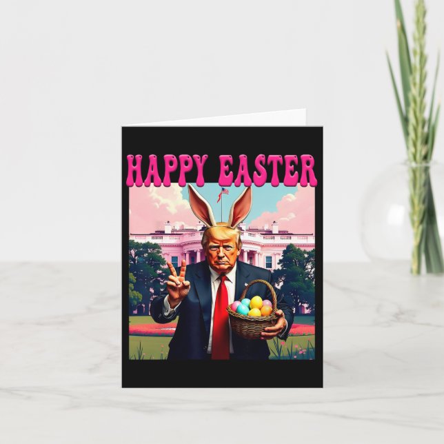 Funny Trump And Easter Eggs Bysket White House Hap Card (Front)