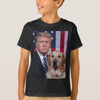 Funny Trump And Golden Retriever Dog Usa Flag Elec