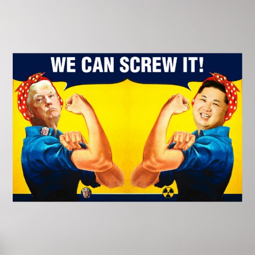 Funny Trump And Kim Jong Un Vintage Poster Remake