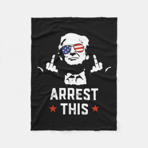 Funny Trump Arrest This Donald Trump Middle Finger Fleece Blanket