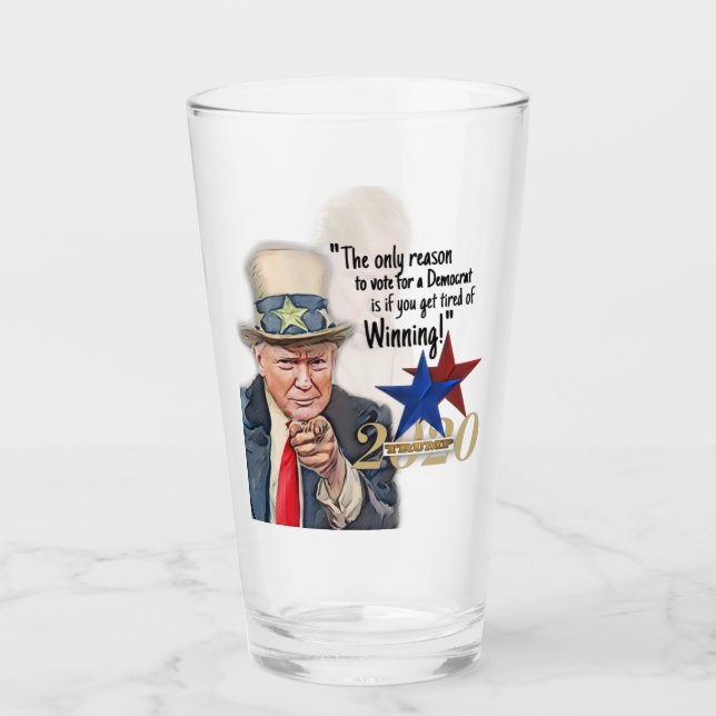Funny Trump Baby Quote Glass (Front)