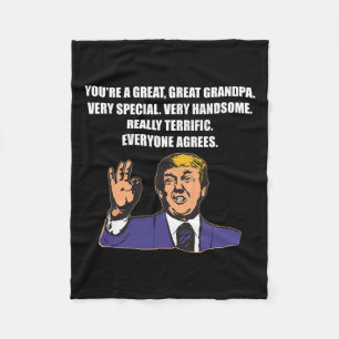 Funny Trump Best Grandpa Ever Everyone Agrees Fleece Blanket
