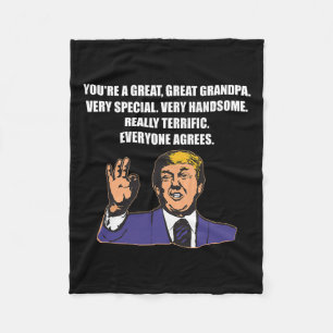 Funny Trump Best Grandpa Ever Everyone Agrees Fleece Blanket