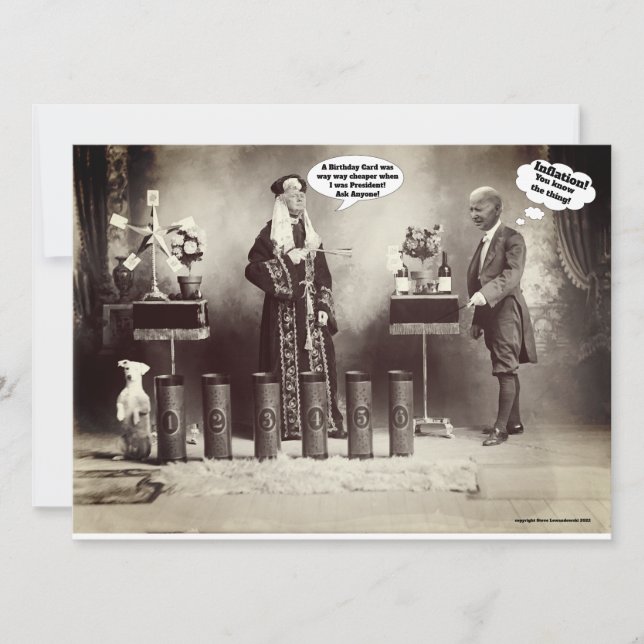 Funny Trump Biden 1910 Magic Act Birthday Card     (Front)