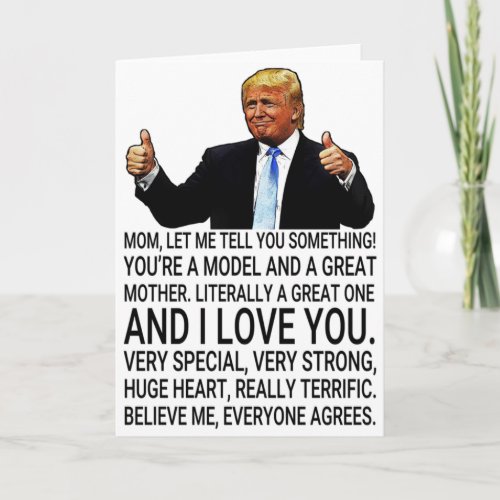 Funny Trump Birthday Card for Mom Card