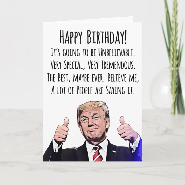 Funny Trump Birthday Card Political Humor (Front)