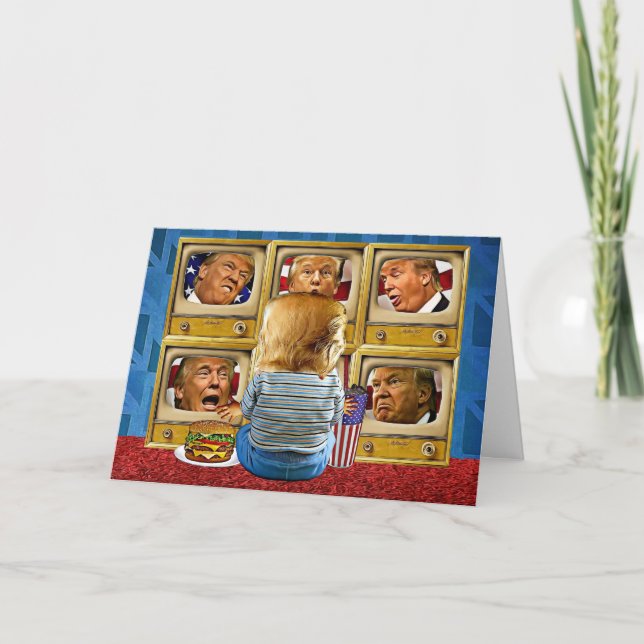 Funny Trump Birthday Card - TV (Front)