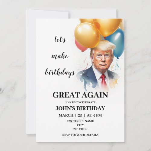 Funny Trump Birthday invitation