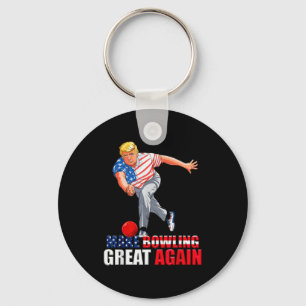 Funny Trump Bowling Make Bowling Great Again Keychain
