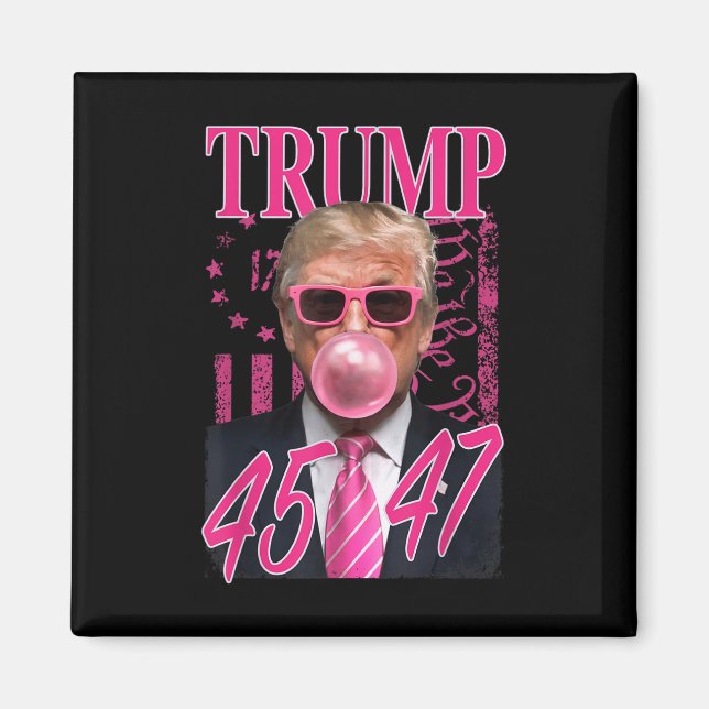 Funny Trump Bubble Gum 1776 Pink Flag  Magnet (Front)