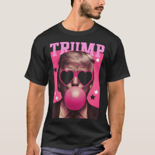 Funny Trump Bubble Gum Pink Sungl Heart T-Shirt