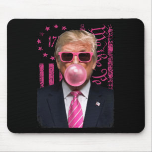 Funny Trump Bubble Gum Pink Usa Flag  Mouse Pad
