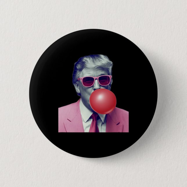 Funny Trump Bubble Gum Yum Gifts  Button (Front)