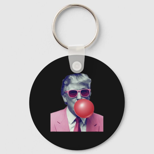 Funny Trump Bubble Gum Yum Gifts  Keychain (Front)
