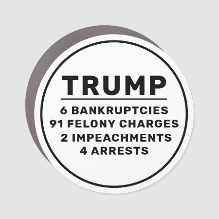 Funny Trump By The Numbers Car Magnet
