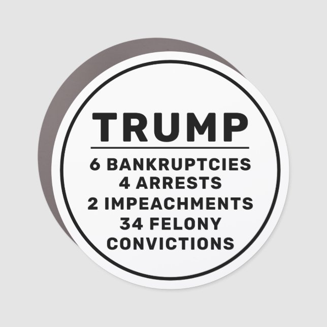 Funny Trump By the Numbers Car Magnet (Front)