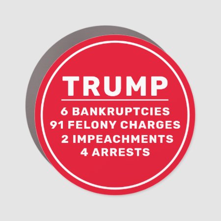 Funny Trump By The Numbers Car Magnet