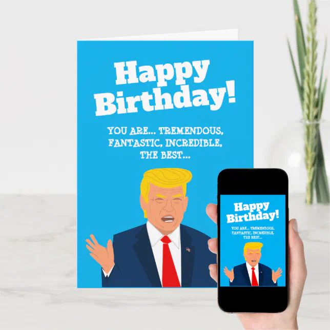 Funny Trump Cartoon Birthday Greeting Card Zazzle 1586