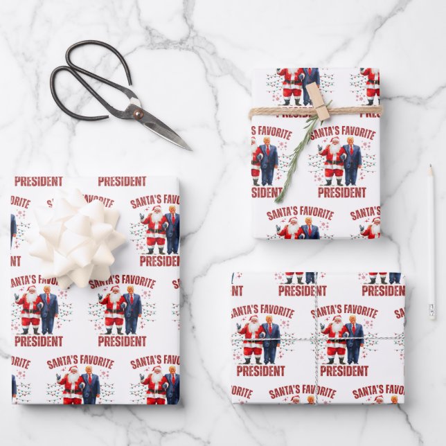 Funny Trump Christmas Wrapping Paper Sheets (Front)