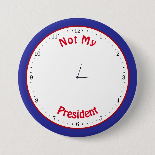 Funny Trump Clock Tiny Hands Clock Face Button (Front)