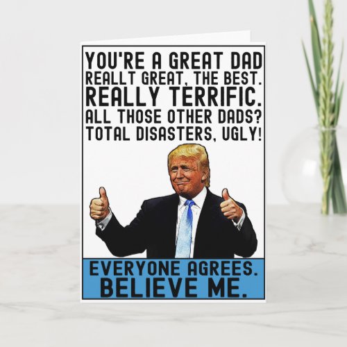 Funny Trump Dad Gift For Fathers Day Card