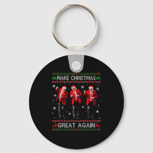 Funny Trump Dance Make Christmas Great Again Ugly Keychain