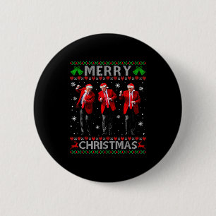 Funny Trump Dance Merry Christmas Ugly Xmas Sweate Button