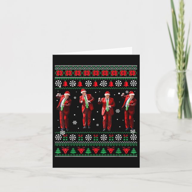 Funny Trump Dance Santa Claus Christmas Xmas Pajam Card (Front)