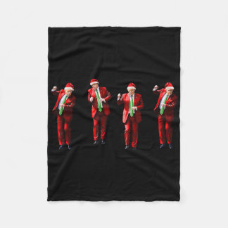 Funny Trump Dance Santa Claus Christmas Xmas Pajam Fleece Blanket