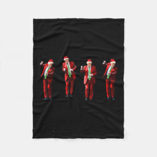 Funny Trump Dance Santa Claus Christmas Xmas Pajam Fleece Blanket