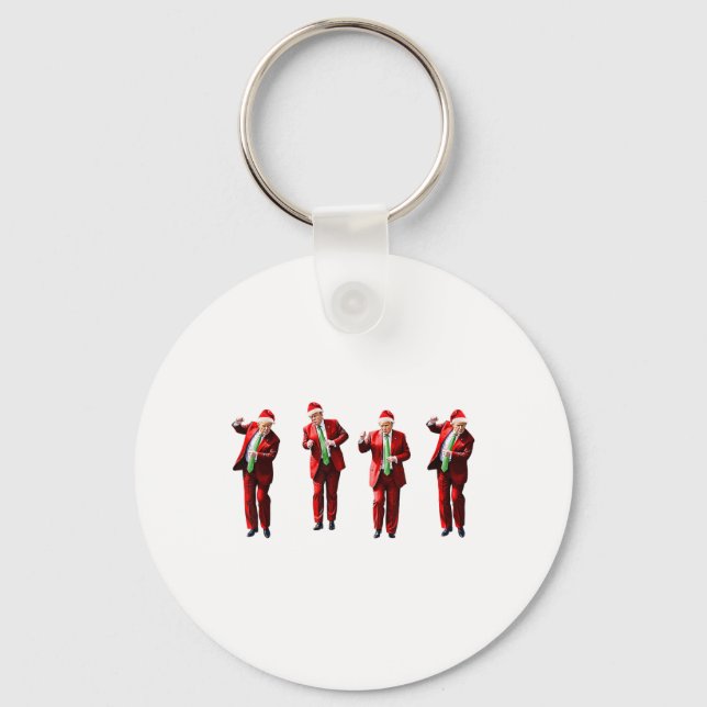 Funny Trump Dance Santa Claus Christmas Xmas Pajam Keychain (Front)