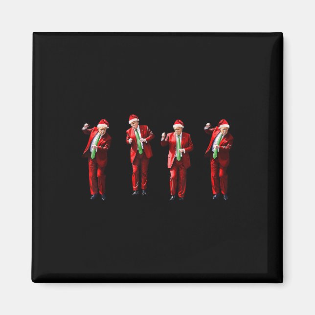 Funny Trump Dance Santa Claus Christmas Xmas Pajam Magnet (Front)