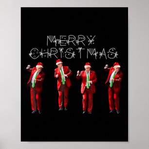 Funny Trump Dance Santa Claus Christmas Xmas Pajam Poster