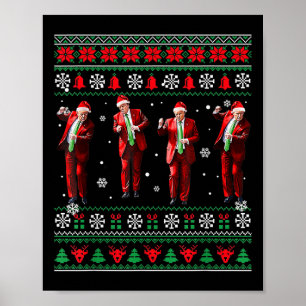 Funny Trump Dance Santa Claus Christmas Xmas Pajam Poster