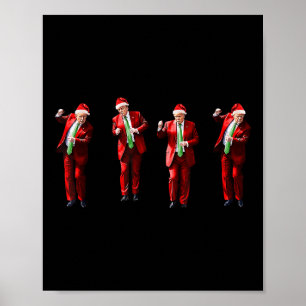 Funny Trump Dance Santa Claus Christmas Xmas Poster