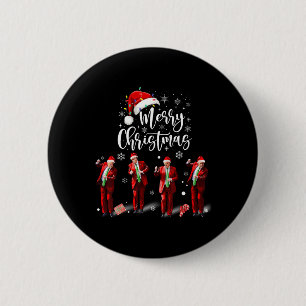 Funny Trump Dance Santa Claus Merry Christmas Button