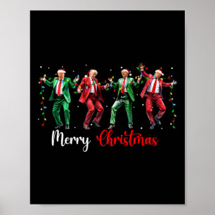 Funny Trump Dance Santa Claus Merry Christmas Paja Poster