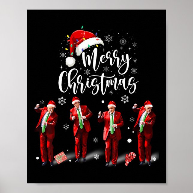 Funny Trump Dance Santa Claus Merry Christmas  Poster (Front)