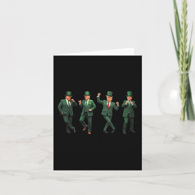 Funny Trump Dance St. Patricks Day Pajamas Ymca Tr Card (Front)