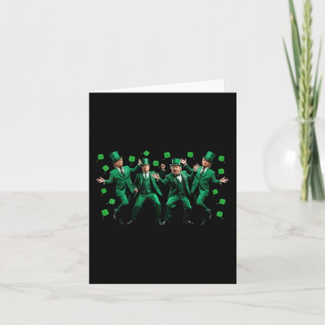 Funny Trump Dance St. Patricks Day Pajamas Ymca Tr Card (Front)
