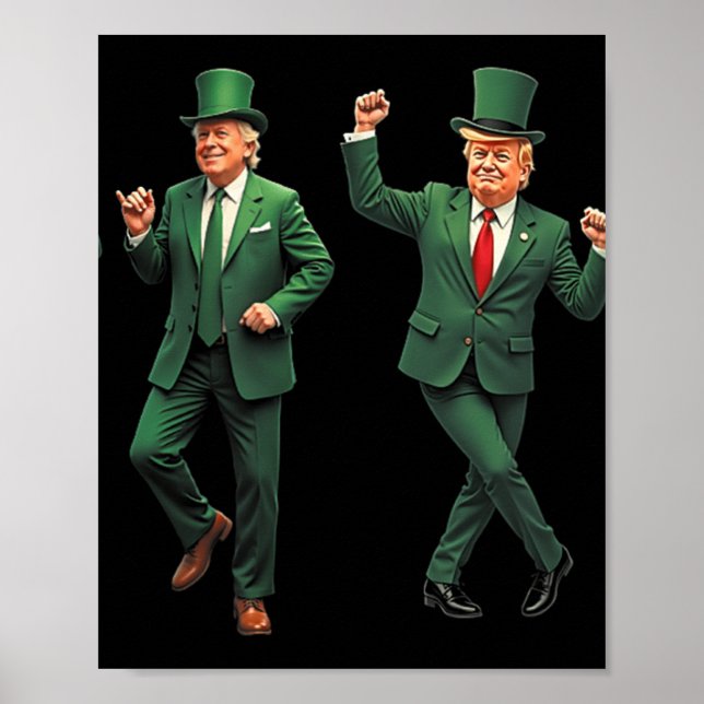 Funny Trump Dance St. Patricks Day Pajamas Ymca Tr Poster (Front)