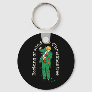 Funny Trump Dance With Light Rocking Around Christ Keychain