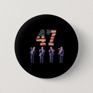 Funny Trump Dancing America 47 Trump Dance Men Wom Button
