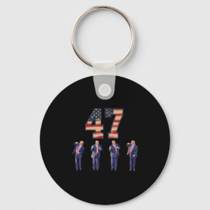 Funny Trump Dancing America 47 Trump Dance Men Wom Keychain