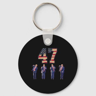 Funny Trump Dancing America 47 Trump Dance Men Wom Keychain