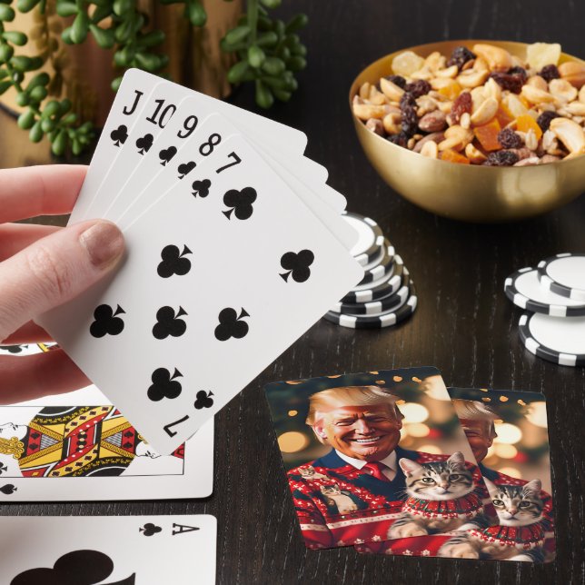 Funny Trump | Donald Trump Make Cats Safe Again Poker Cards (In Situ)