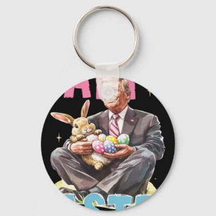 Funny Trump Easter Bunny Eggs Happy Easter Keychain